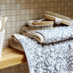 HOMLA Ręcznik Daphne Ecru Z Niebieska Bordiura 50X90Cm