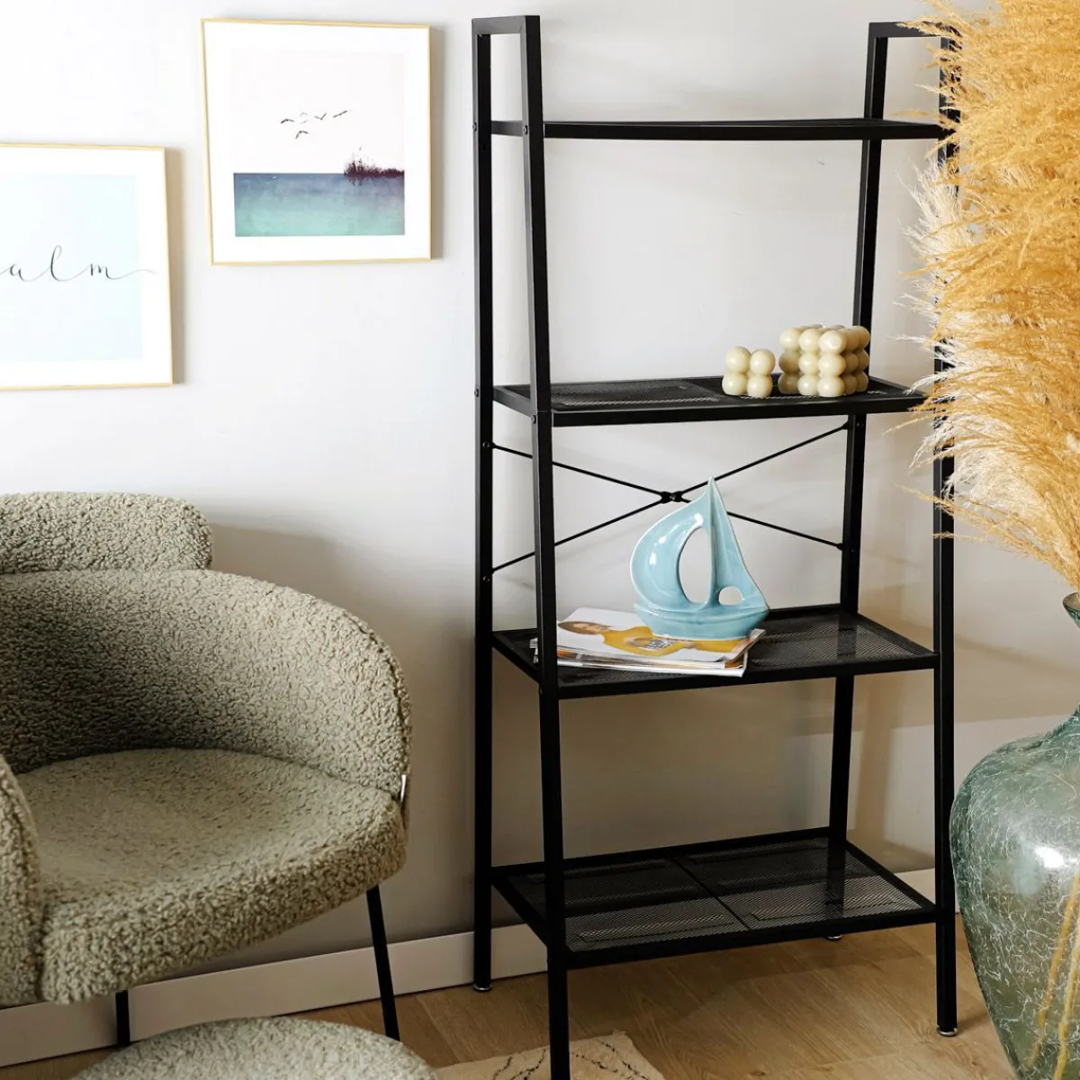 HOMLA Regal Malmi Metalowy 60X35X135 Cm