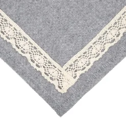 HOMLA Serweta Maya Bawelniana Z Koronka Szara 80X80 Cm