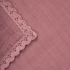 HOMLA Serwetka Elin Muslinowa Z Koronkowa Lamowka Rozowa 40X40