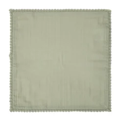 HOMLA Serwetka Elin Muslinowa Z Koronkowa Lamowka Pistacjowa 40X40 Cm