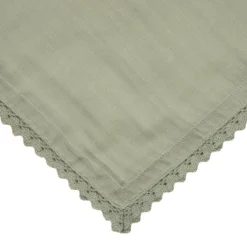 HOMLA Serwetka Elin Muslinowa Z Koronkowa Lamowka Pistacjowa 40X40 Cm