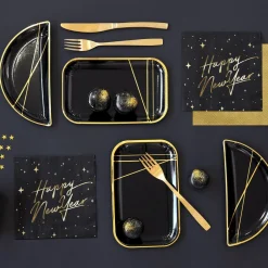 PARTYDECO Serwetki New Year Papierowe Czarne 20 Szt. 16,5X16,5 Cm