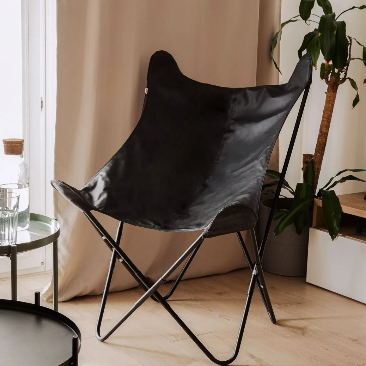 HOMLA Siedzisko Butterfly Wymienne Do Fotela - Czarna Eco Skora 76X97 Cm