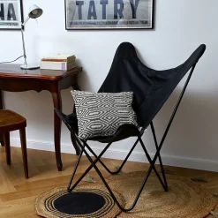 HOMLA Siedzisko Butterfly Wymienne Do Fotela - Czarna Eco Skora 76X97 Cm