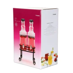 HOMLA Sloik Emica Z Kranikiem Podwojny Z Czarnym Wieczkiem 2X2L