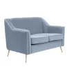 HOMLA Sofa Avant Sofa 2-Osobowa, Welurowa Szara 127X82X81.5 Cm