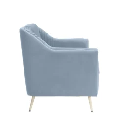 HOMLA Sofa Avant Sofa 2-Osobowa, Welurowa Szara 127X82X81.5 Cm