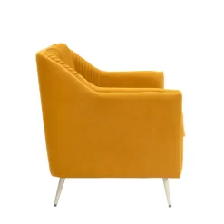 HOMLA Sofa Avant Sofa 2-Osobowa, Welurowa Musztardowa 127X82X81.5 Cm