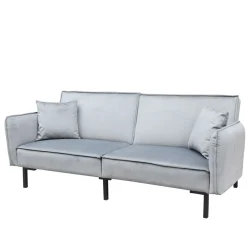 HOMLA Sofa Canto 3-Osobowa, Z Funkcja Spania, Welurowa Szara 199X90X85 Cm