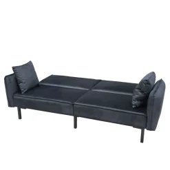 HOMLA Sofa Canto 3-Osobowa, Z Funkcja Spania, Welurowa Czarna 199X90X85 Cm