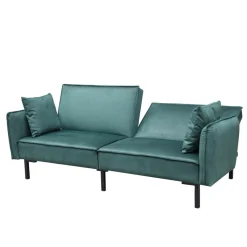 HOMLA Sofa Canto 3-Osobowa, Z Funkcja Spania, Welurowa Zielona 199X90X85 Cm