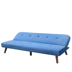HOMLA Sofa Rinko Sofa 3-Osobowa, Z Funkcja Spania, Welurowa Granatowa 195X81X74 Cm