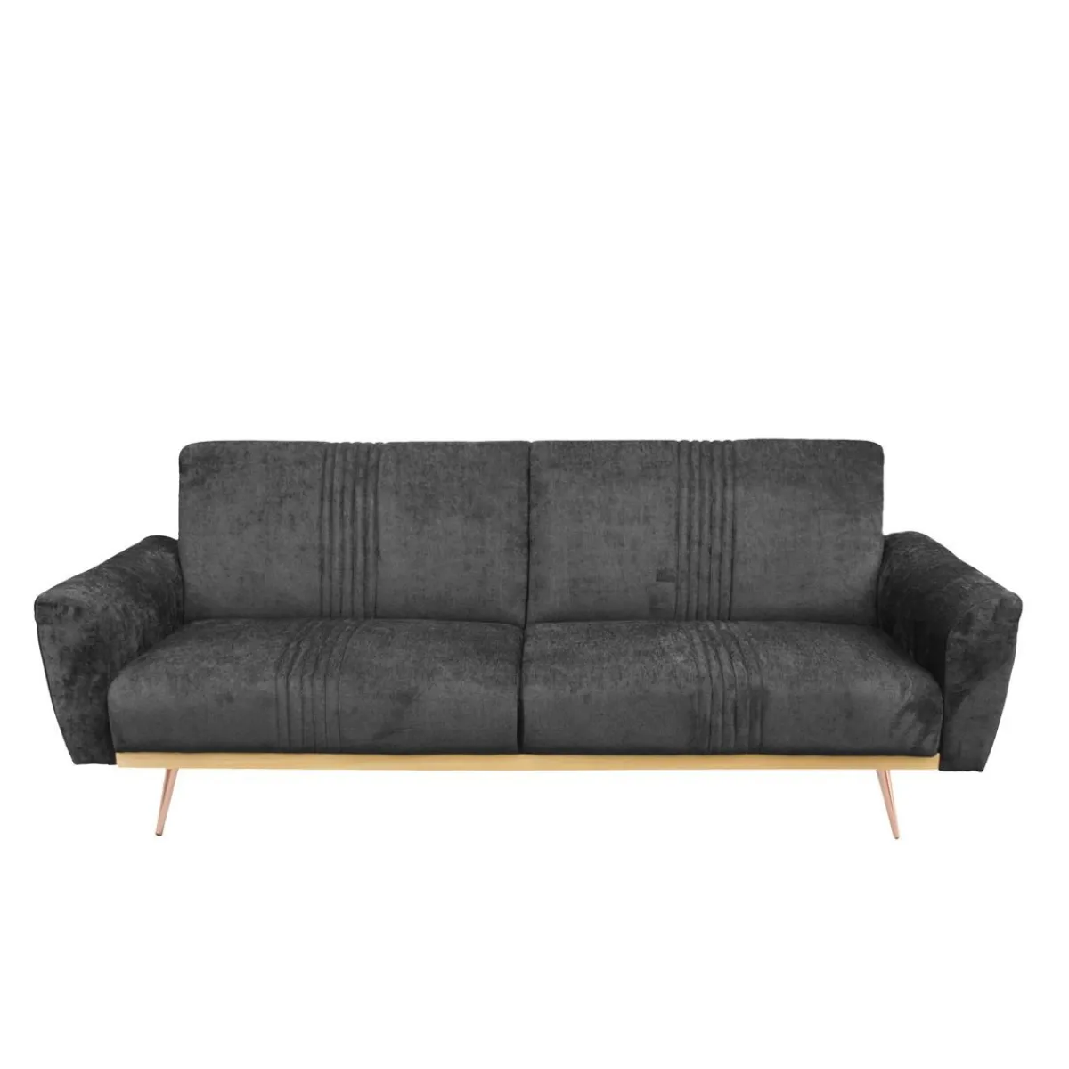 HOMLA Sofa Samtige 3-Osobowa, Z Funkcja Spania, Czarna 212X84X86.5 Cm