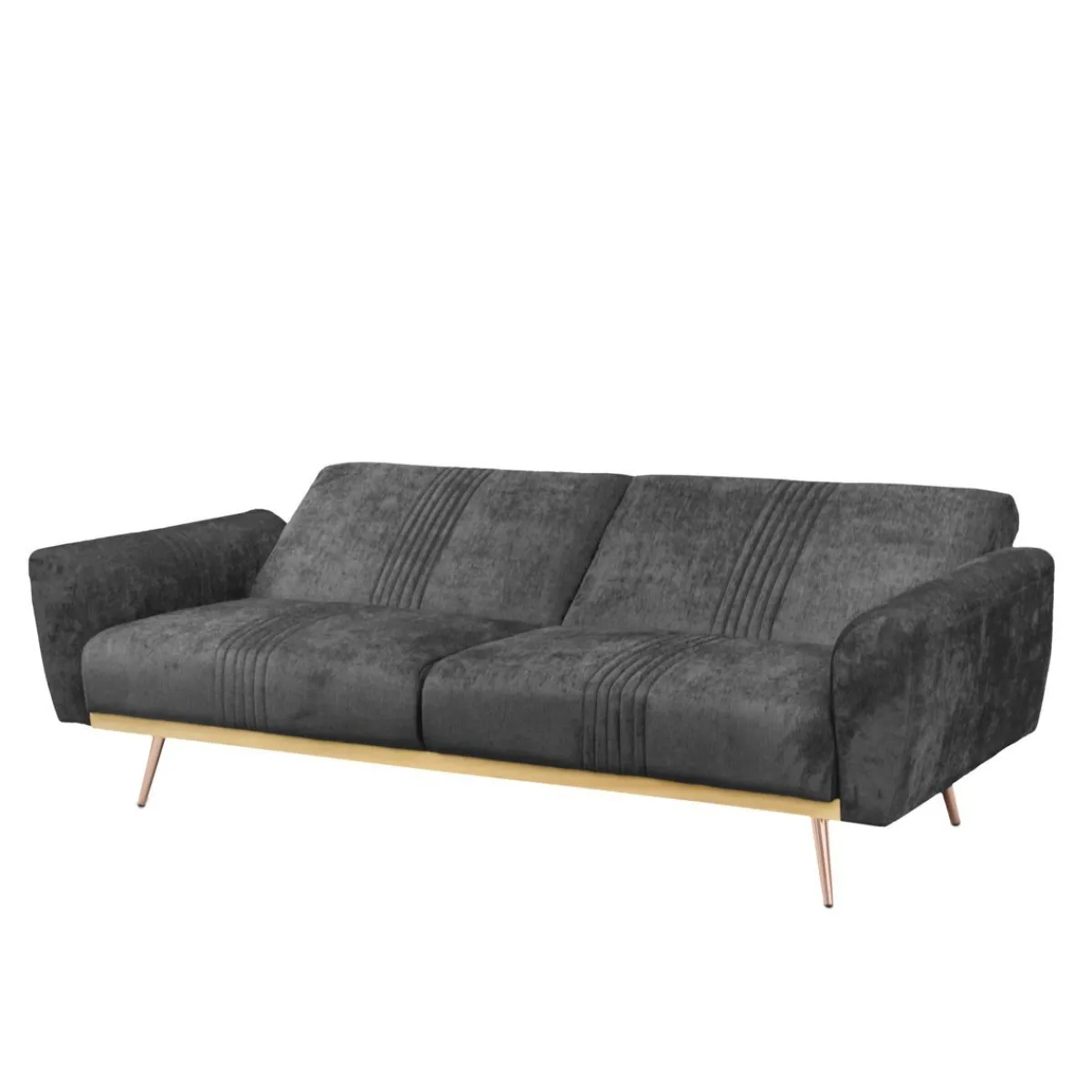 HOMLA Sofa Samtige 3-Osobowa, Z Funkcja Spania, Czarna 212X84X86.5 Cm