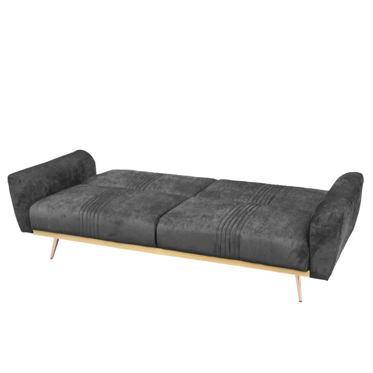 HOMLA Sofa Samtige 3-Osobowa, Z Funkcja Spania, Czarna 212X84X86.5 Cm