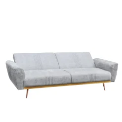 HOMLA Sofa Samtige 3-Osobowa, Z Funkcja Spania, Szara 212X84X86.5 Cm