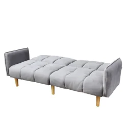 HOMLA Sofa Sonus 3-Osobowa, Z Funkcja Spania, Welurowa Musztardowa 195X91X83 Cm