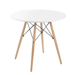 HOMLA Stol Tavolo Naturalny Z Bialym Blatem 60 48Cm