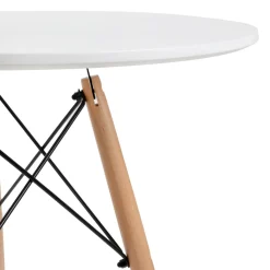 HOMLA Stol Tavolo Naturalny Z Bialym Blatem 60 48Cm