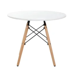 HOMLA Stol Tavolo Naturalny Z Bialym Blatem 80X72Cm