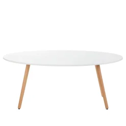 HOMLA Stol Travesa Naturalny Z Bialym Blatem 110X60X45Cm