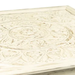 HOMLA Stolik Kawowy Banhi Lite Drewno Mango Zlobione 100X100X45 Cm