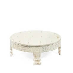 HOMLA Stolik Kawowy Banhi Lite Drewno Mango Zlobione 60X60X23 Cm