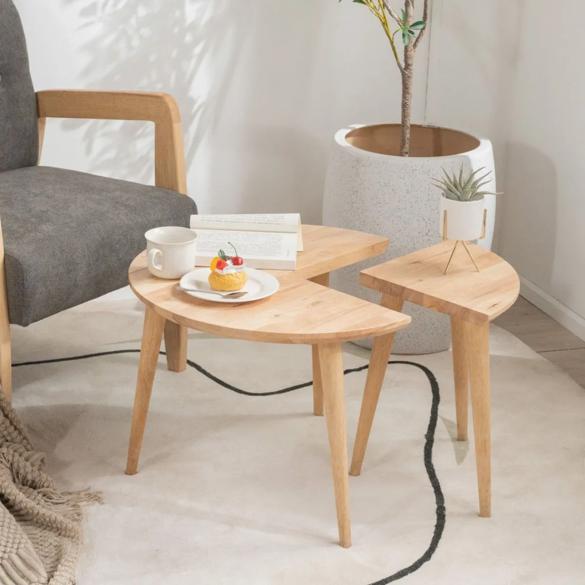 HOMLA Stolik Kawowy Harmoni Naturalny 59X59X42 Cm