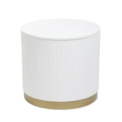 HOMLA Stolik Kawowy Tabi Matowy Bialy 40X36 Cm