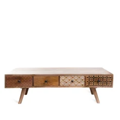 HOMLA Stolik Kawowy Tayo Lite Drewno Mango 117X65X35 Cm