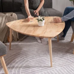 HOMLA Stolik Purnam Naturalny 90X90X45,5 Cm