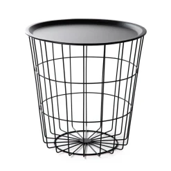 HOMLA Stolik Scandi Czarny Z Czarnym Batem 40X40X40 Cm