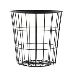 HOMLA Stolik Scandi Czarny Z Czarnym Batem 40X40X40 Cm