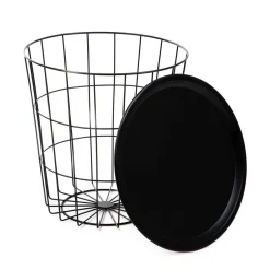 HOMLA Stolik Scandi Czarny Z Czarnym Batem 40X40X40 Cm