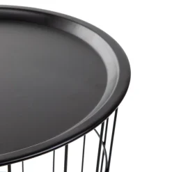 HOMLA Stolik Scandi Czarny Z Czarnym Batem 40X40X40 Cm