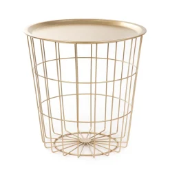 HOMLA Stolik Scandi Zloty Z Czarnym Blatem 43X43X43 Cm