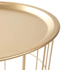 HOMLA Stolik Scandi Zloty Z Czarnym Blatem 43X43X43 Cm