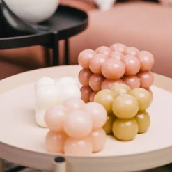 HOMLA Swieca Bubble Jasnorozowa 6X6X6 Cm