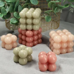 HOMLA Swieca Bubble Jasnorozowa 6X6X6 Cm