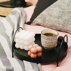 HOMLA Swieca Bubble Rozowa 6X6X6 Cm