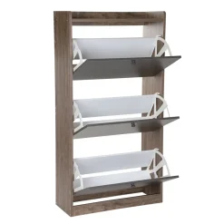 HOMLA Szafka Na Buty Eira Z Czarnymi Frontami 60X24X114 Cm