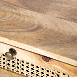 HOMLA Szafka Nocna Natte Lite Drewno Mango Z Rattanem 40X40X50 Cm
