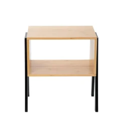 HOMLA Szafka Nocna Slumber Bambusowy Z Czarnymi Nogami 42X29X42 Cm