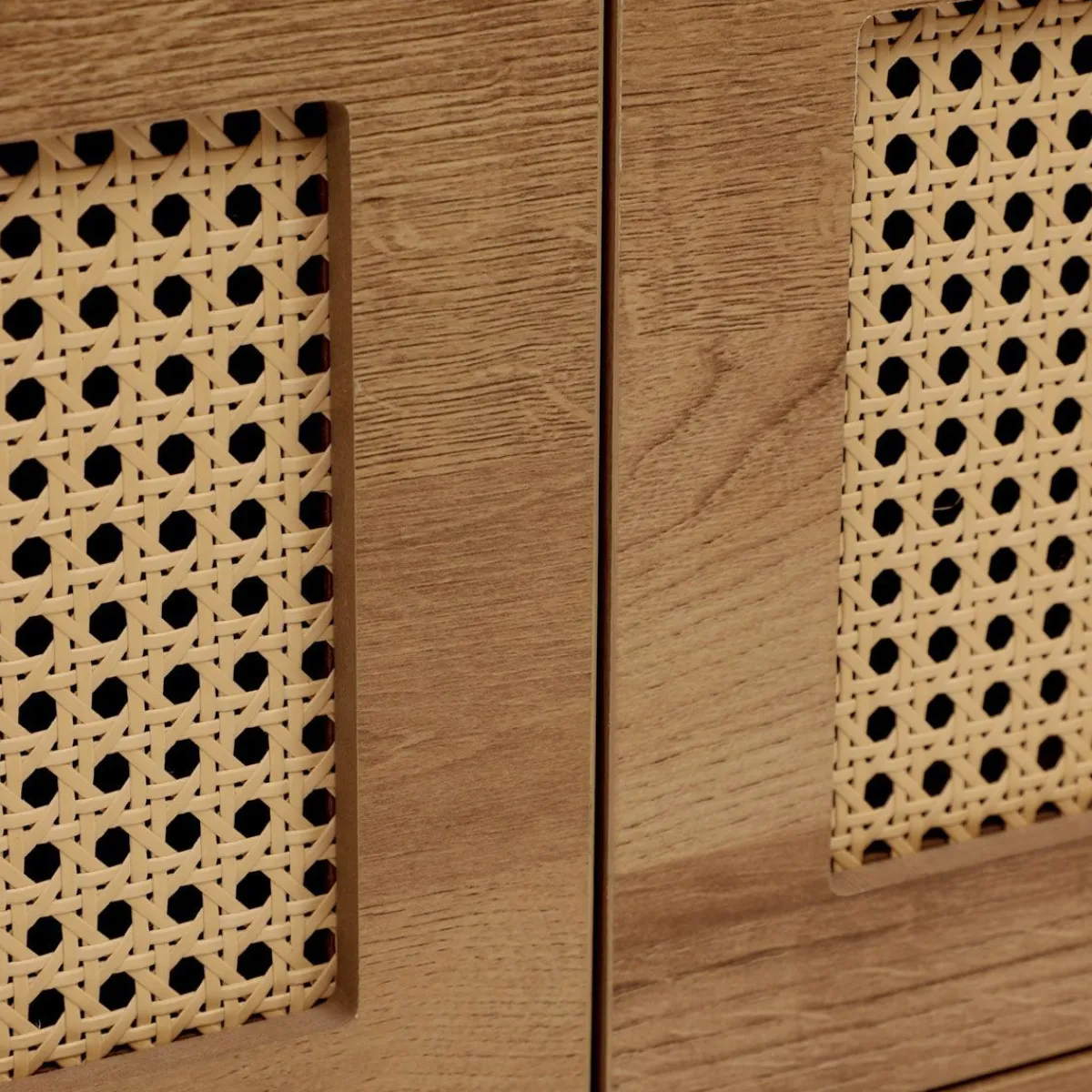 HOMLA Szafka Rtv Haga Z Rattanem I Z Metalowymi Nogami 140X40X44 Cm