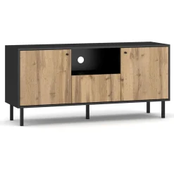 HOMLA Szafka Rtv Tivoli! Czarny/Dab Wotan 140X42X65 Cm
