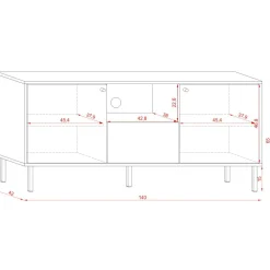 HOMLA Szafka Rtv Tivoli! Czarny/Dab Wotan 140X42X65 Cm