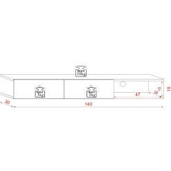 HOMLA Szafka Wiszaca Carini! Dab Artisan/Bialy 140X30X18 Cm