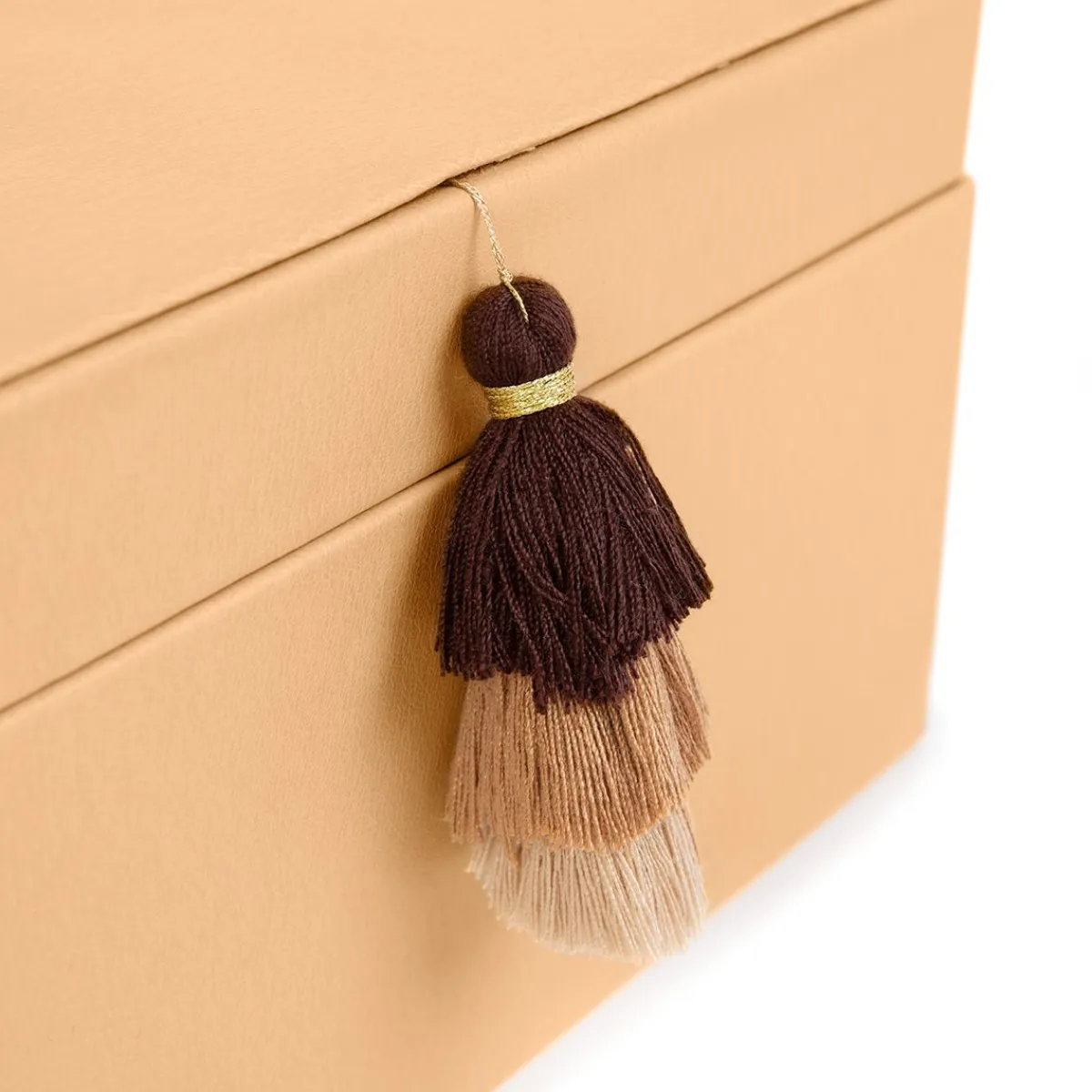 HOMLA Szkatulka Mela Z Eko Skory Brazowa 23X16,5X12,5 Cm