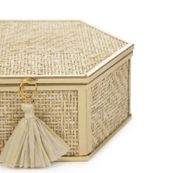 HOMLA Szkatulka Na Bizuterie Grazia Szesciokatna Z Plecionka 10,5X12X4,8 Cm